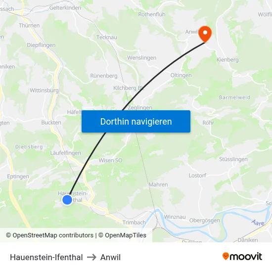 Hauenstein-Ifenthal to Anwil map