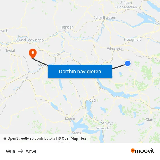 Wila to Anwil map