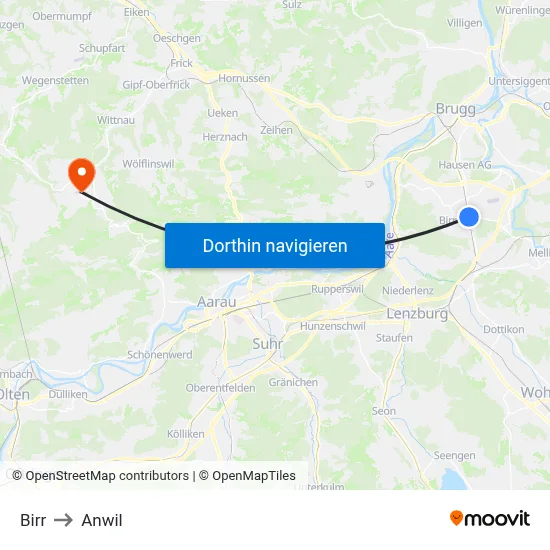 Birr to Anwil map