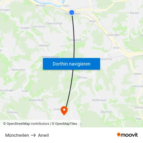 Münchwilen to Anwil map