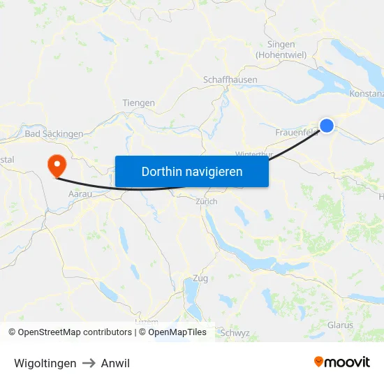 Wigoltingen to Anwil map