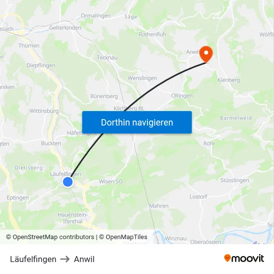 Läufelfingen to Anwil map