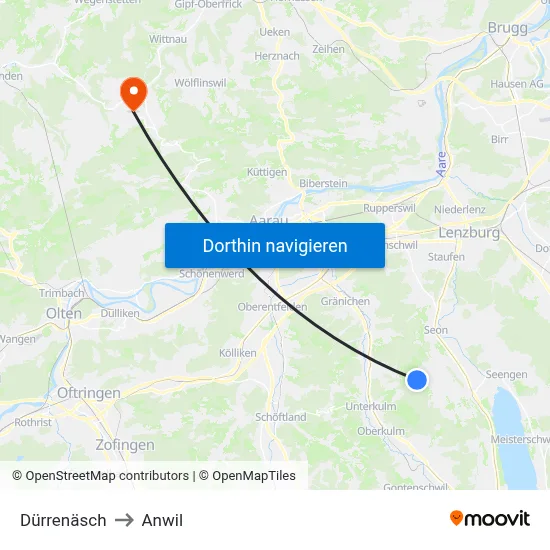 Dürrenäsch to Anwil map