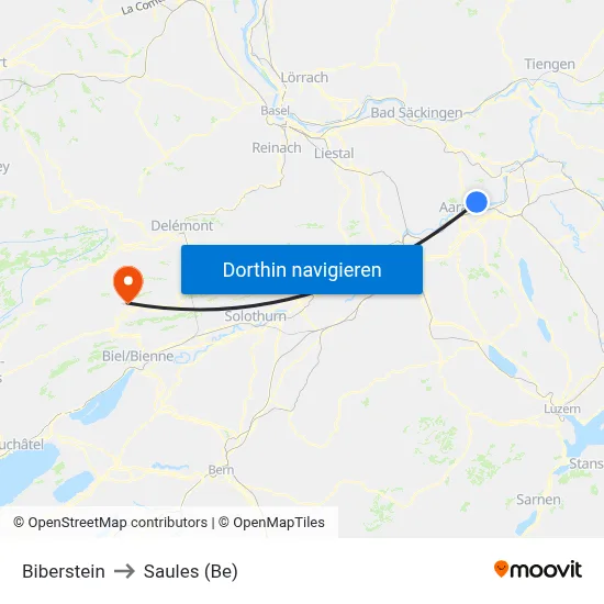 Biberstein to Saules (Be) map
