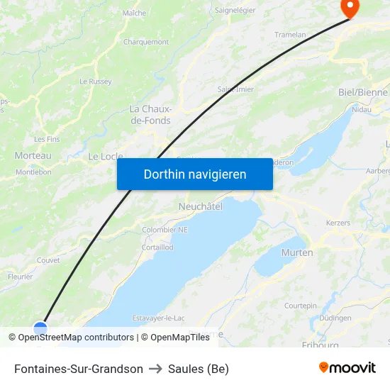 Fontaines-Sur-Grandson to Saules (Be) map