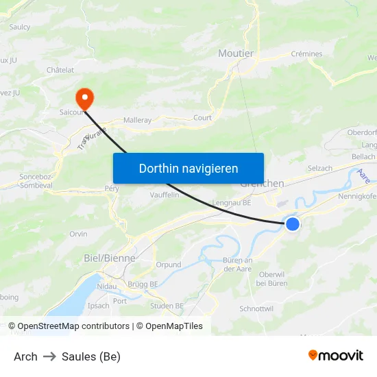 Arch to Saules (Be) map