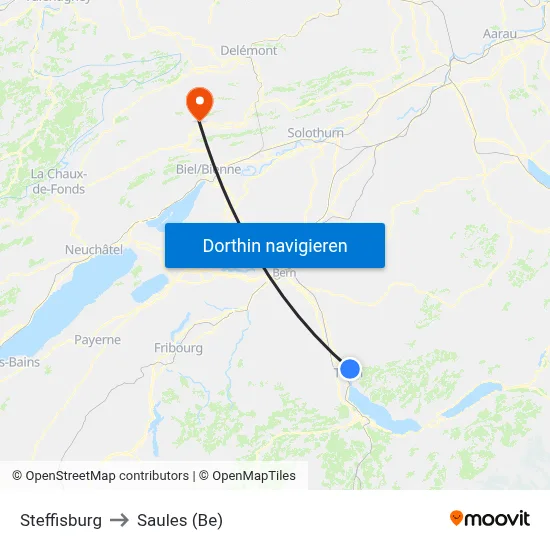 Steffisburg to Saules (Be) map
