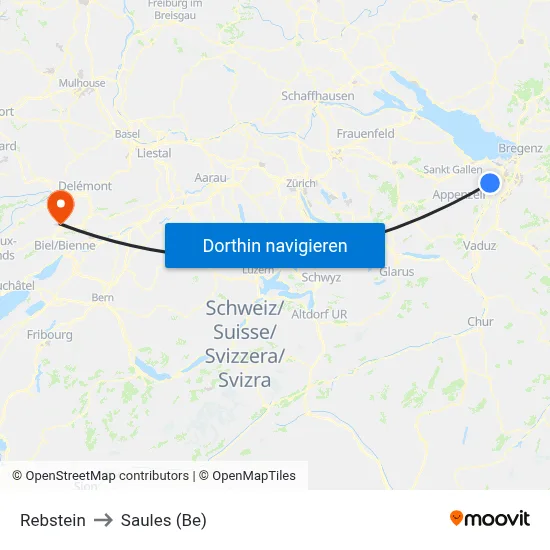 Rebstein to Saules (Be) map