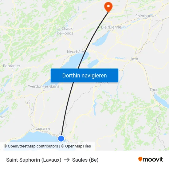 Saint-Saphorin (Lavaux) to Saules (Be) map