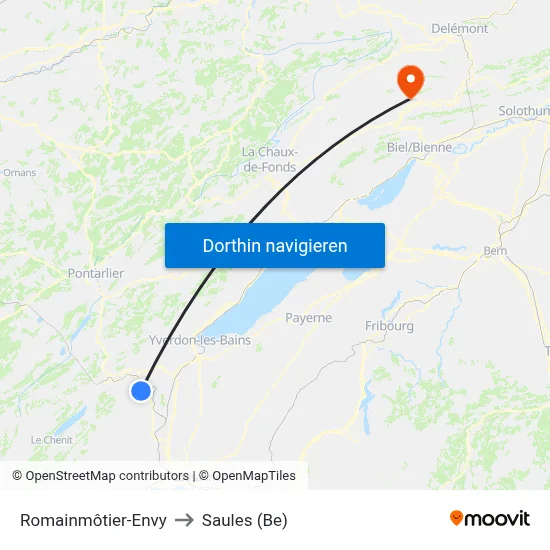 Romainmôtier-Envy to Saules (Be) map