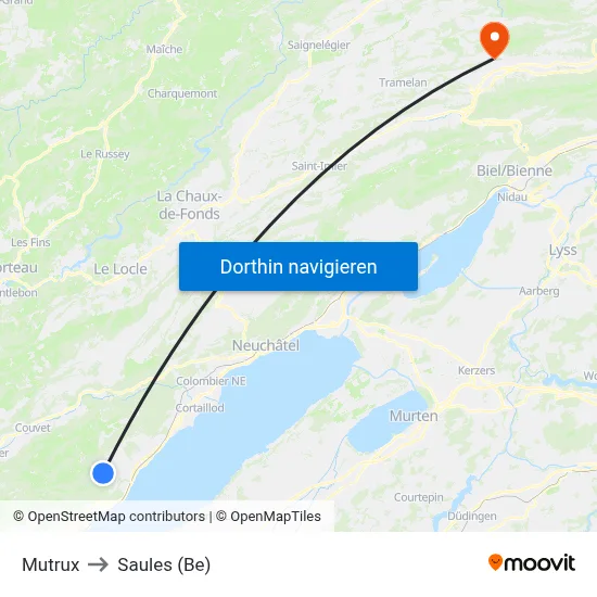 Mutrux to Saules (Be) map