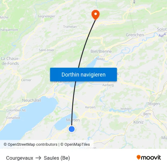 Courgevaux to Saules (Be) map