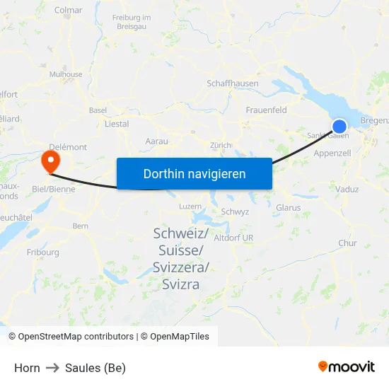 Horn to Saules (Be) map