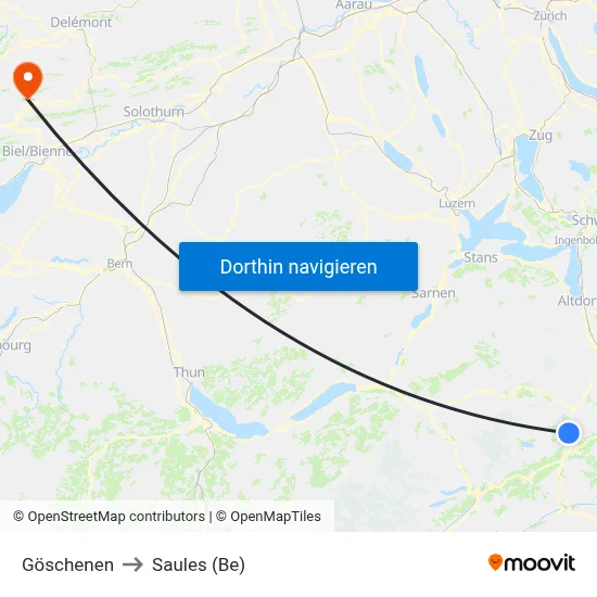 Göschenen to Saules (Be) map
