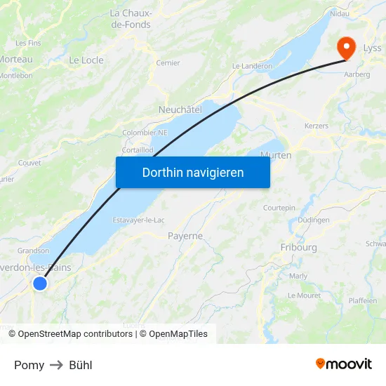 Pomy to Bühl map