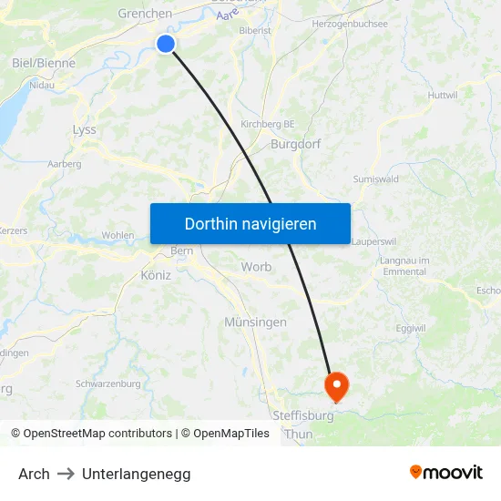 Arch to Unterlangenegg map