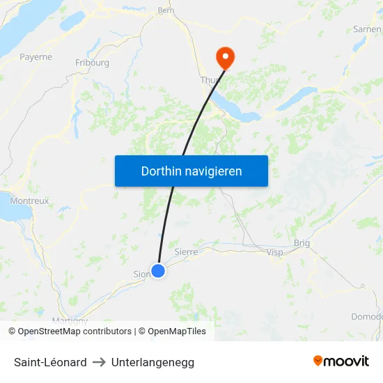 Saint-Léonard to Unterlangenegg map