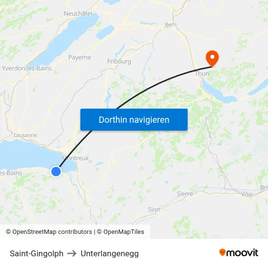 Saint-Gingolph to Unterlangenegg map