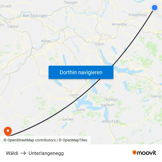 Wäldi to Unterlangenegg map