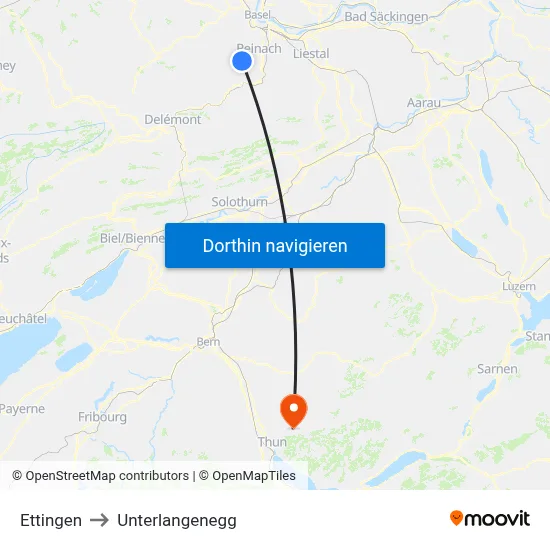 Ettingen to Unterlangenegg map