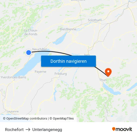 Rochefort to Unterlangenegg map