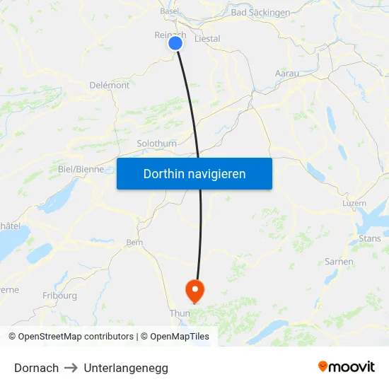 Dornach to Unterlangenegg map