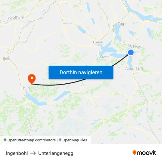 Ingenbohl to Unterlangenegg map