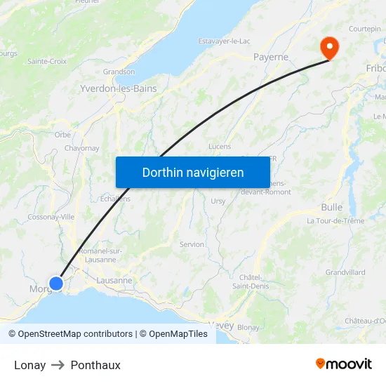 Lonay to Ponthaux map
