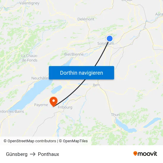 Günsberg to Ponthaux map