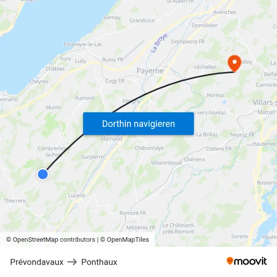 Prévondavaux to Ponthaux map