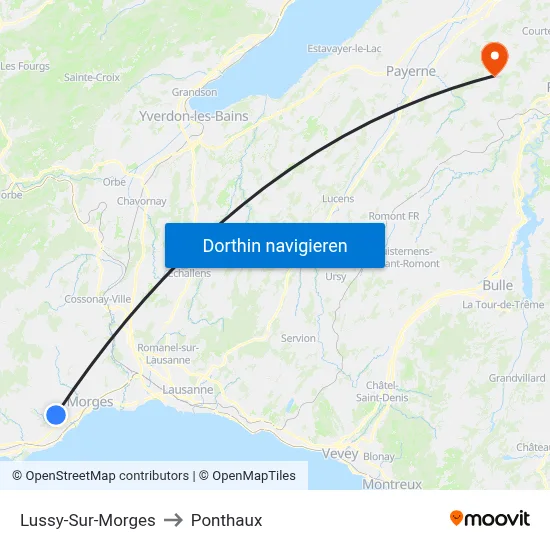 Lussy-Sur-Morges to Ponthaux map