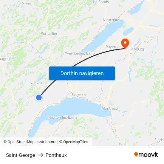 Saint-George to Ponthaux map