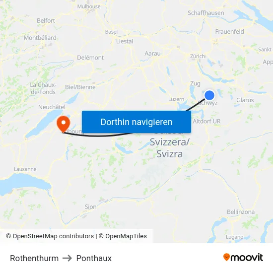 Rothenthurm to Ponthaux map