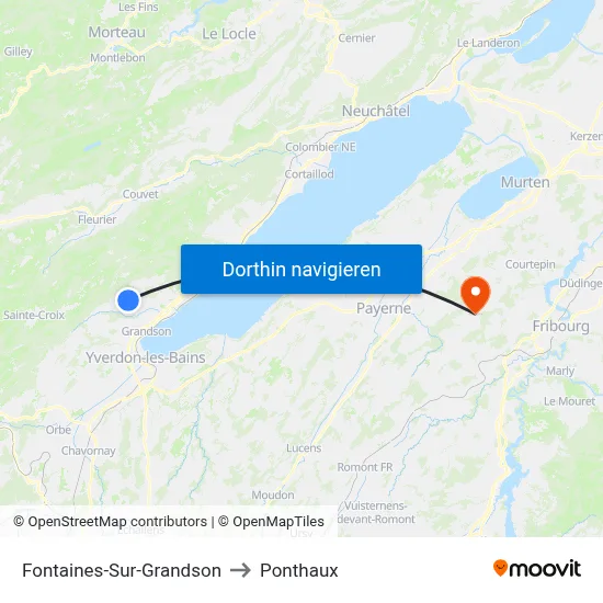 Fontaines-Sur-Grandson to Ponthaux map