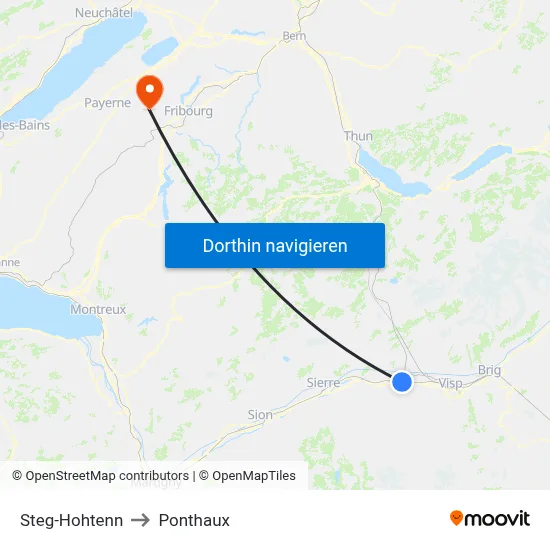 Steg-Hohtenn to Ponthaux map