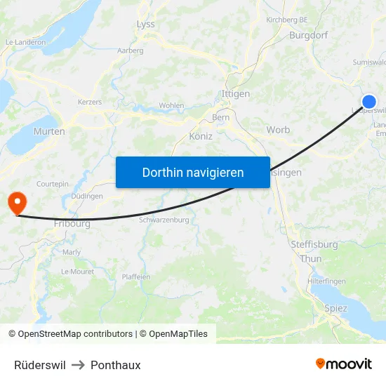 Rüderswil to Ponthaux map