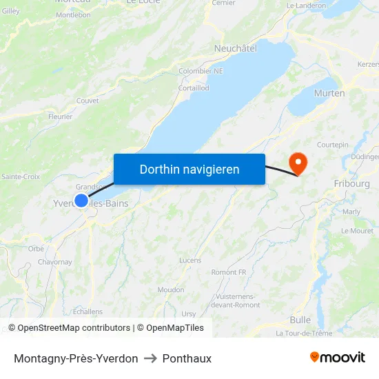 Montagny-Près-Yverdon to Ponthaux map