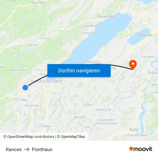 Rances to Ponthaux map
