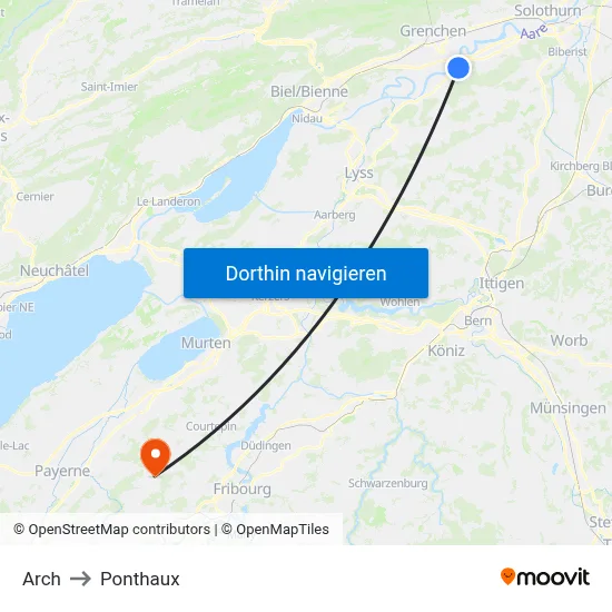 Arch to Ponthaux map