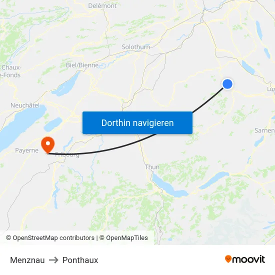Menznau to Ponthaux map