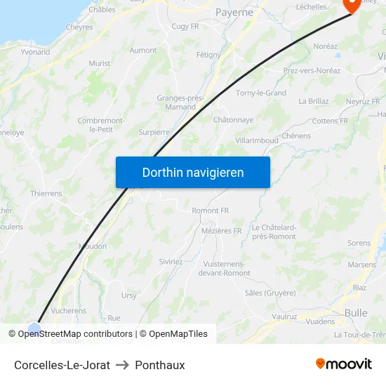 Corcelles-Le-Jorat to Ponthaux map