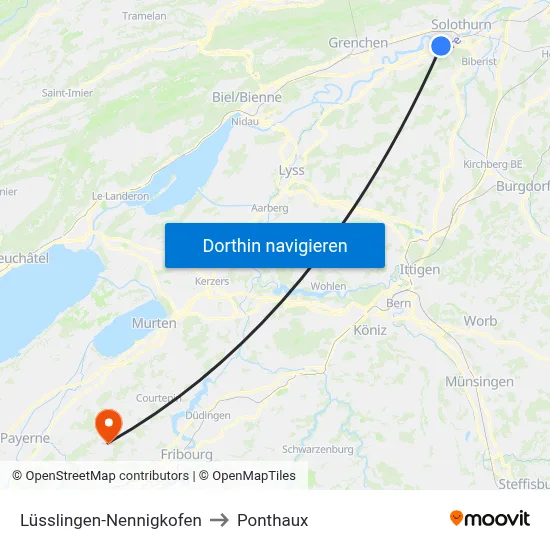 Lüsslingen-Nennigkofen to Ponthaux map
