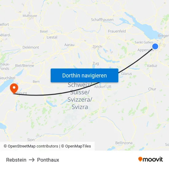 Rebstein to Ponthaux map