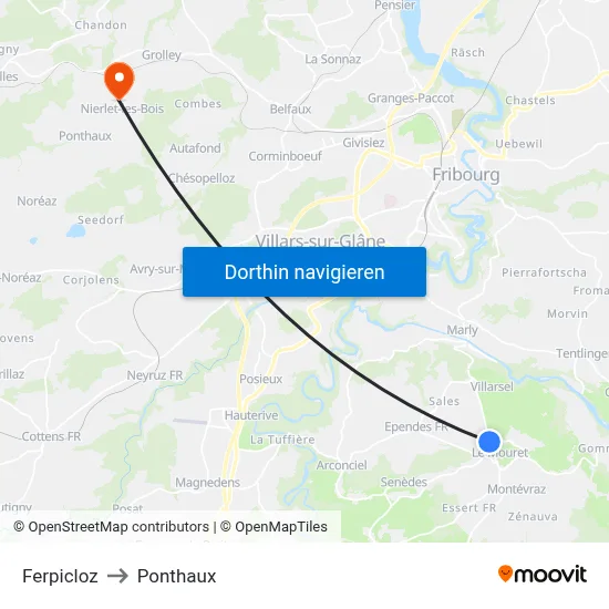 Ferpicloz to Ponthaux map