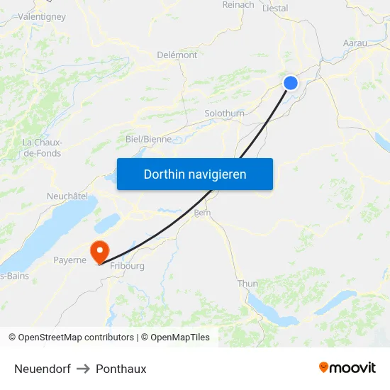 Neuendorf to Ponthaux map