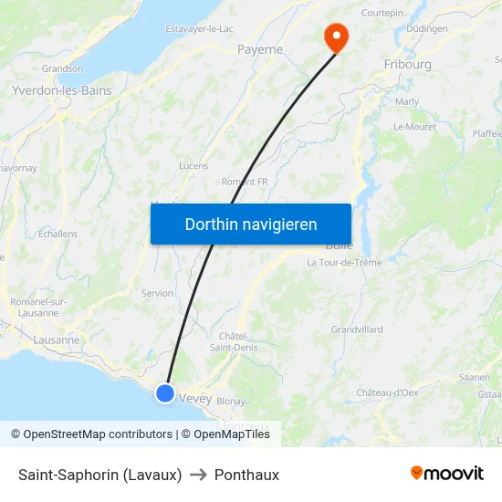 Saint-Saphorin (Lavaux) to Ponthaux map