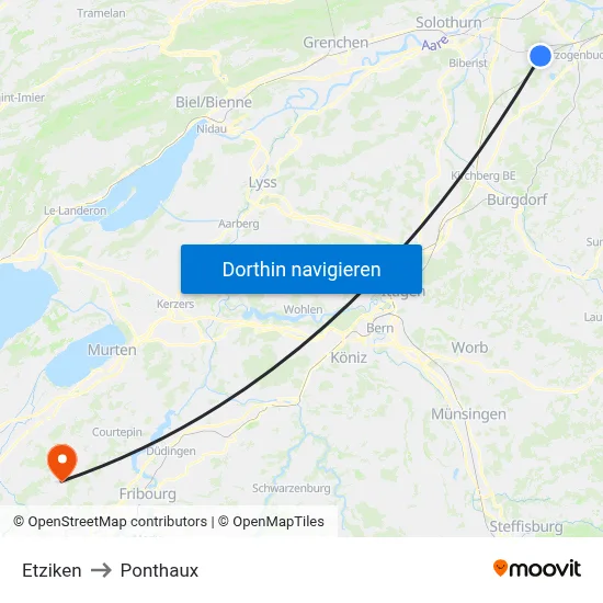 Etziken to Ponthaux map