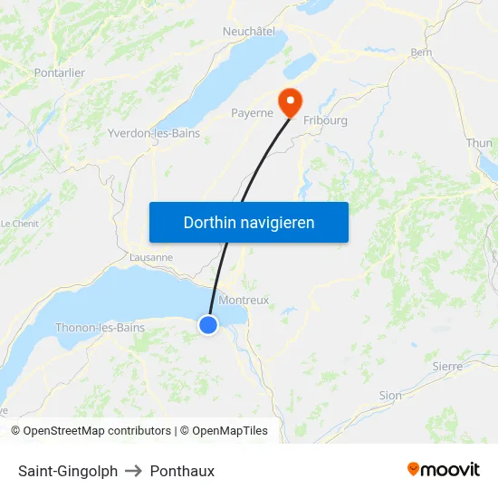 Saint-Gingolph to Ponthaux map