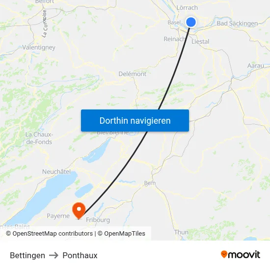 Bettingen to Ponthaux map