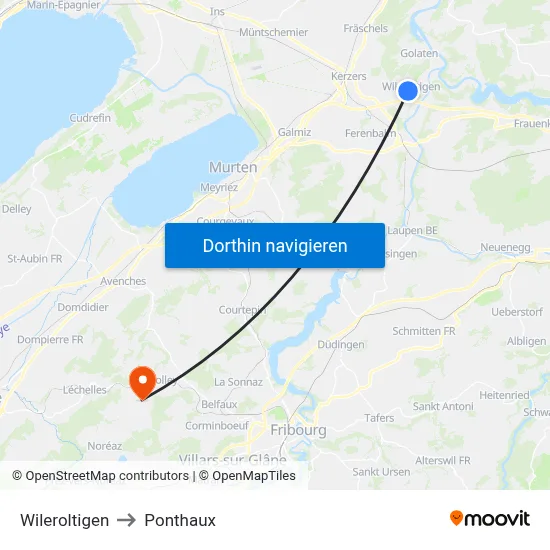 Wileroltigen to Ponthaux map